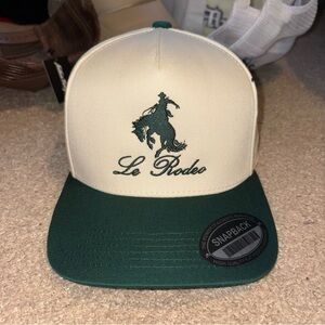 Caleigh Hardy x KenzKustomz Green and Cream Snapback Hat